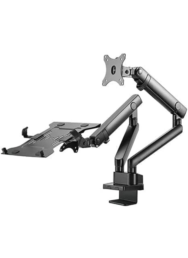 Hamood - Aluminum Slim Spring Assited Monitor Arm With Laptop Holder Fit Screen Size 7 Inch 32 Inch Tilt Range Plus 90 ~ 90 Swivel Range Plus 90 ~ 90 Screen Rotation Plus 90 ~ 90 Ham 116 - Image 1