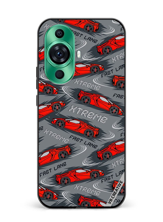 VR CREATIVE Protective Case Cover For Huawei nova 11 Abstract Seamless Pattern With Sport Cars Design Multicolour - Image 1