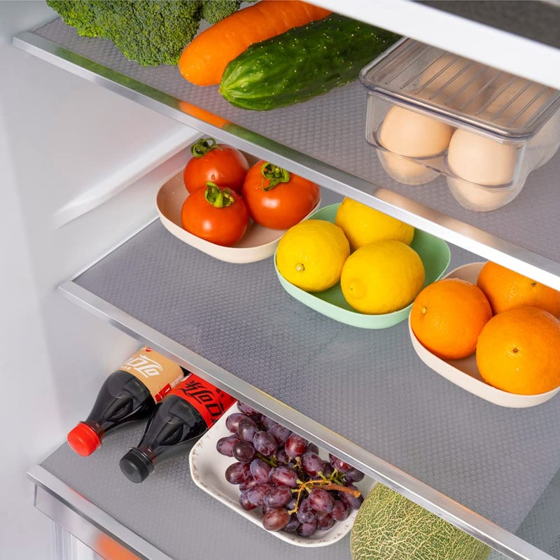 Bloss Bloss 8PCS Refrigerator MatsWashable Fridge Liners and Mats New Home Must Haves Refrigerator Shelf Liners for Glass Shelves Kitchen Gadgets Accessories Refrigerator OrganizationGrey 