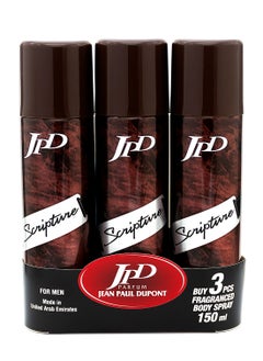 Jean Paul Dupont Scripture 3Pcs Promo Pack Body Spray For Men 150ml  - Image 1