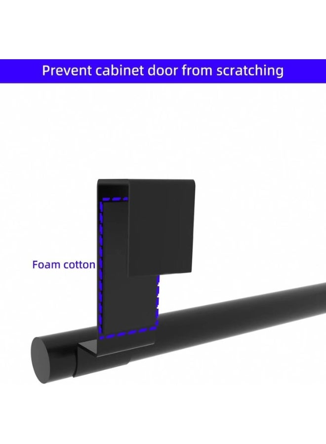 Cabinet Door Towel Rack - One-Piece Stainless Steel Matte Black Cabinet Door Towel Rack - Image 2