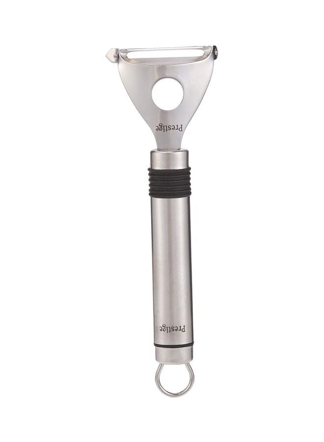 Prestige Eco Stainless Steel Y Shape Peeler Rubber Grip Peeler Silver/Black - Image 1