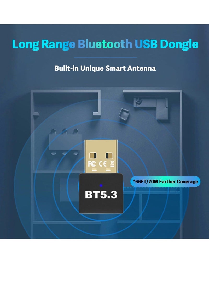 Generic Bluetooth 5.3 USB Adapter for PC Desktop,, Wireless Transmitter Dongle for Windows 11/10/8.1/7 Computer Laptop, Plug and Play, No Driver Required, for Headset Speaker Keyboard Mouse Printer  - Image 5