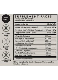 Terra Origin Healthy Gut Capsules with Vitamin D | 60 Capsules | Digestive Support, intestinal Permeability, IBS, Bloating, Gas and Constipation* 30 Servings/60 Capsules  - Image 2