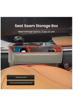 Brave Premium Car Seat Gap Organizer, Multifunctional Car Organizer and Storage Box PU Leather Car Organizers and Storage Automotive Accessories for Holding Phone, Sunglasses, Key, Cards, Wallets- Grey  - Image 2