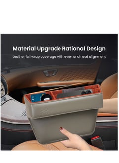 Brave Premium Car Seat Gap Organizer, Multifunctional Car Organizer and Storage Box PU Leather Car Organizers and Storage Automotive Accessories for Holding Phone, Sunglasses, Key, Cards, Wallets- Grey  - Image 3