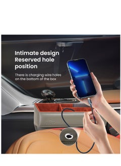 Brave Premium Car Seat Gap Organizer, Multifunctional Car Organizer and Storage Box PU Leather Car Organizers and Storage Automotive Accessories for Holding Phone, Sunglasses, Key, Cards, Wallets- Grey  - Image 4