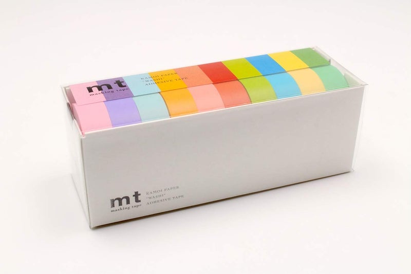 MT mt Washi Masking Tape, 15 mm x 10 mtrs Shade - Light Color (Pack of 10) 