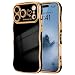 LCHULLE for iPhone 17 Pro Max Case for Women Girls Cute Wave Frame Curly Shape with Love Heart Pattern Raised Camera Protection Cover Luxury Plating Shockproof Phone Case for iPhone 17 Pro Max Black - Image 2