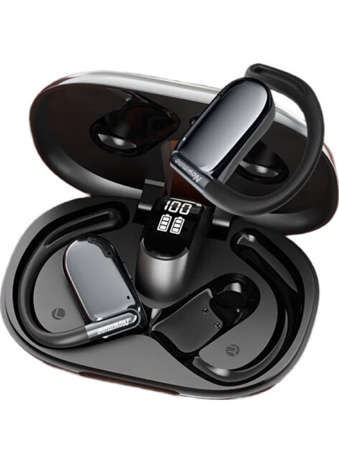 Newmine Q11 Acoustic Flagship Bluetooth Earphones Open-Ear Bone Conduction Concept Sports Running Hands-Free Noise Cancelling High-End Sound Quality Compatible With Apple, Huawei, Black - Image 2