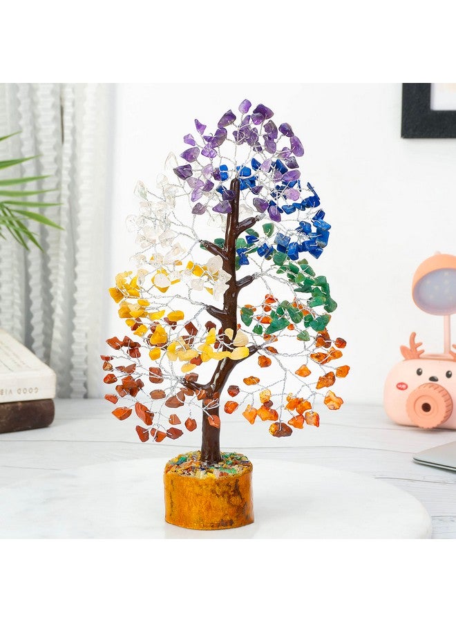 HindCraft Crystal Tree - Showpiece for Home Decor - Feng Shui Seven Chakra Tree - Money Tree - Marriage Gift Items - Antique Home Decor - 10-12 Inch (Mix Chakra Tree (Silver Wire)) - Image 1