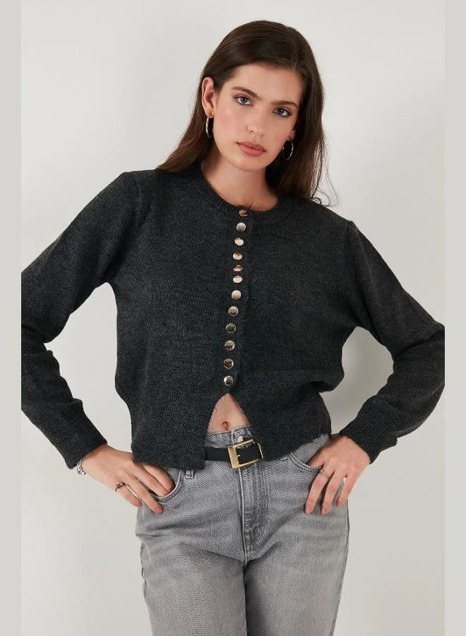 ليلا كارديجان ليلا النسائي المحبوك بقصة قصيرة وياقة مستديرة ومقاس مريح