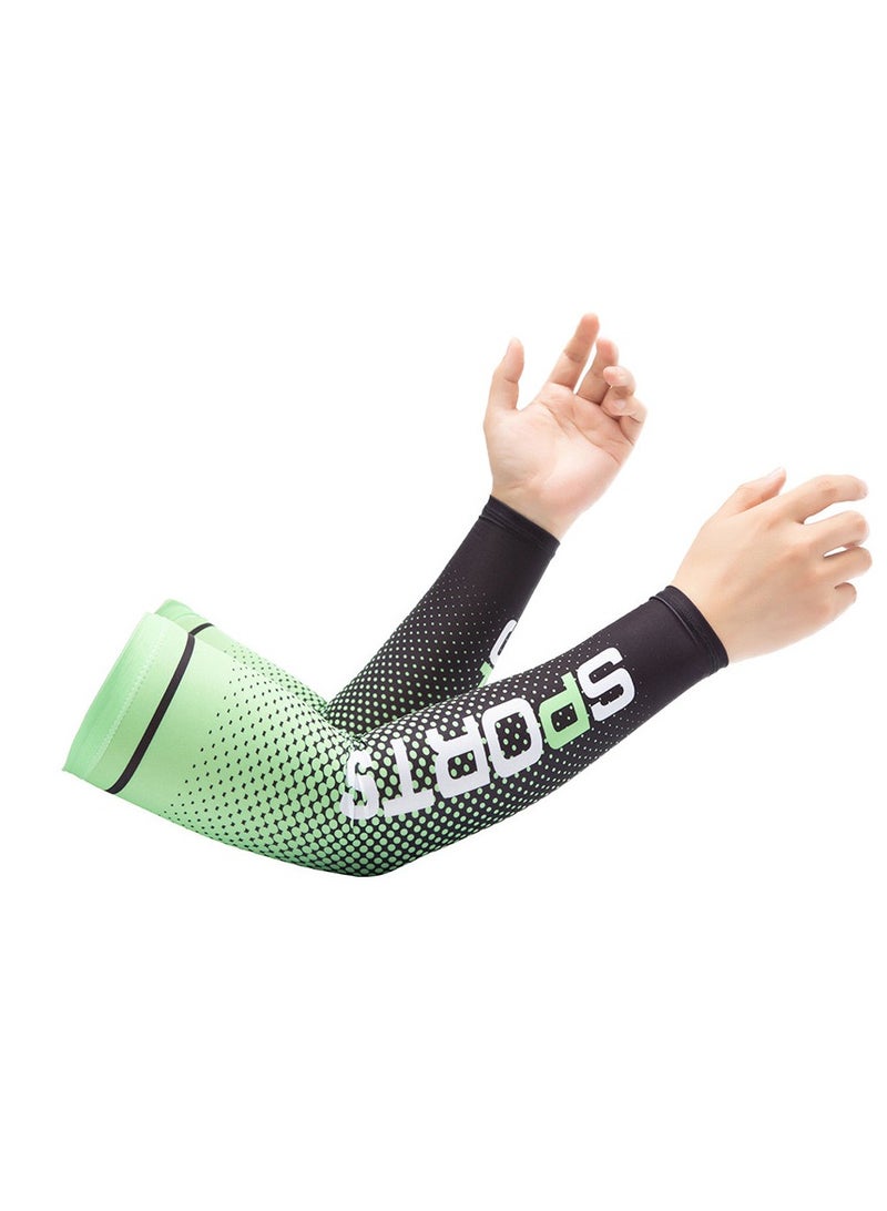 Generic Ice Silk Sunscreen Sleeves UV Sunscreen Arm Sleeves Suits Non-Slip Men's Women's Long Gloves Outdoor Cool Sports Driving Cycling Arm Cover - Image 1