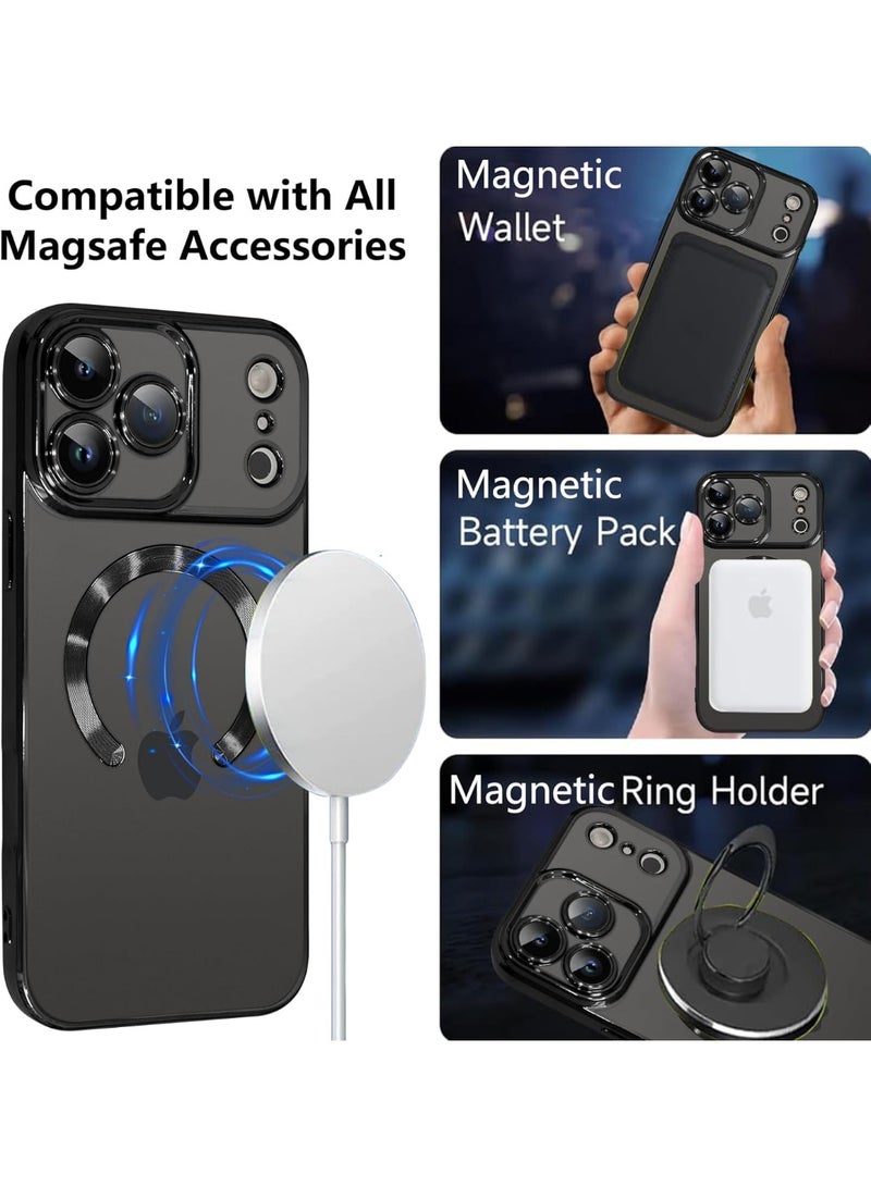 أكاليكس جراب مغناطيسي لهاتف iPhone 17 Pro، حماية كاملة لعدسة الكاميرا، غطاء هاتف ناعم من مادة TPU، متوافق مع الشحن اللاسلكي MagSafe، غطاء هاتف مقاوم للصدمات من مادة TPU | أسود - Image 3