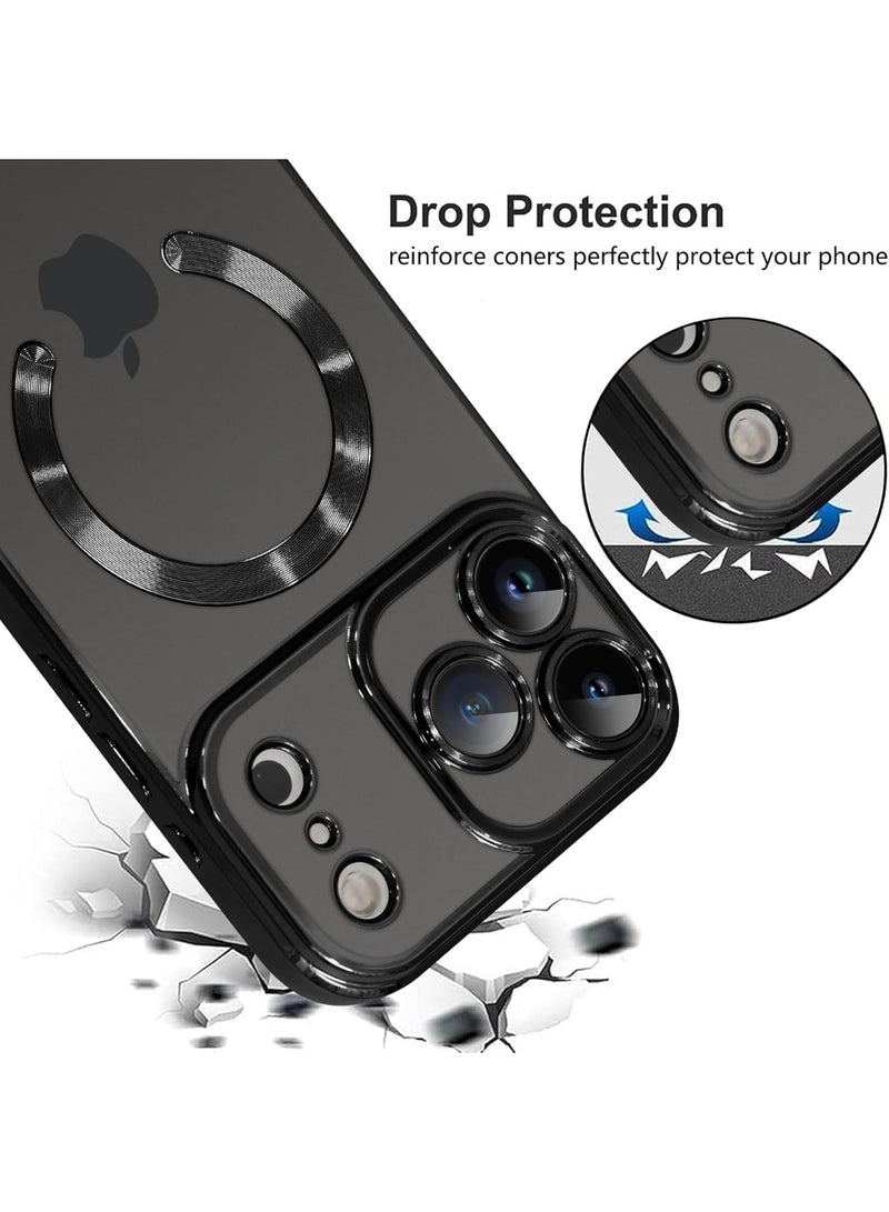 أكاليكس جراب مغناطيسي لهاتف iPhone 17 Pro، حماية كاملة لعدسة الكاميرا، غطاء هاتف ناعم من مادة TPU، متوافق مع الشحن اللاسلكي MagSafe، غطاء هاتف مقاوم للصدمات من مادة TPU | أسود - Image 4