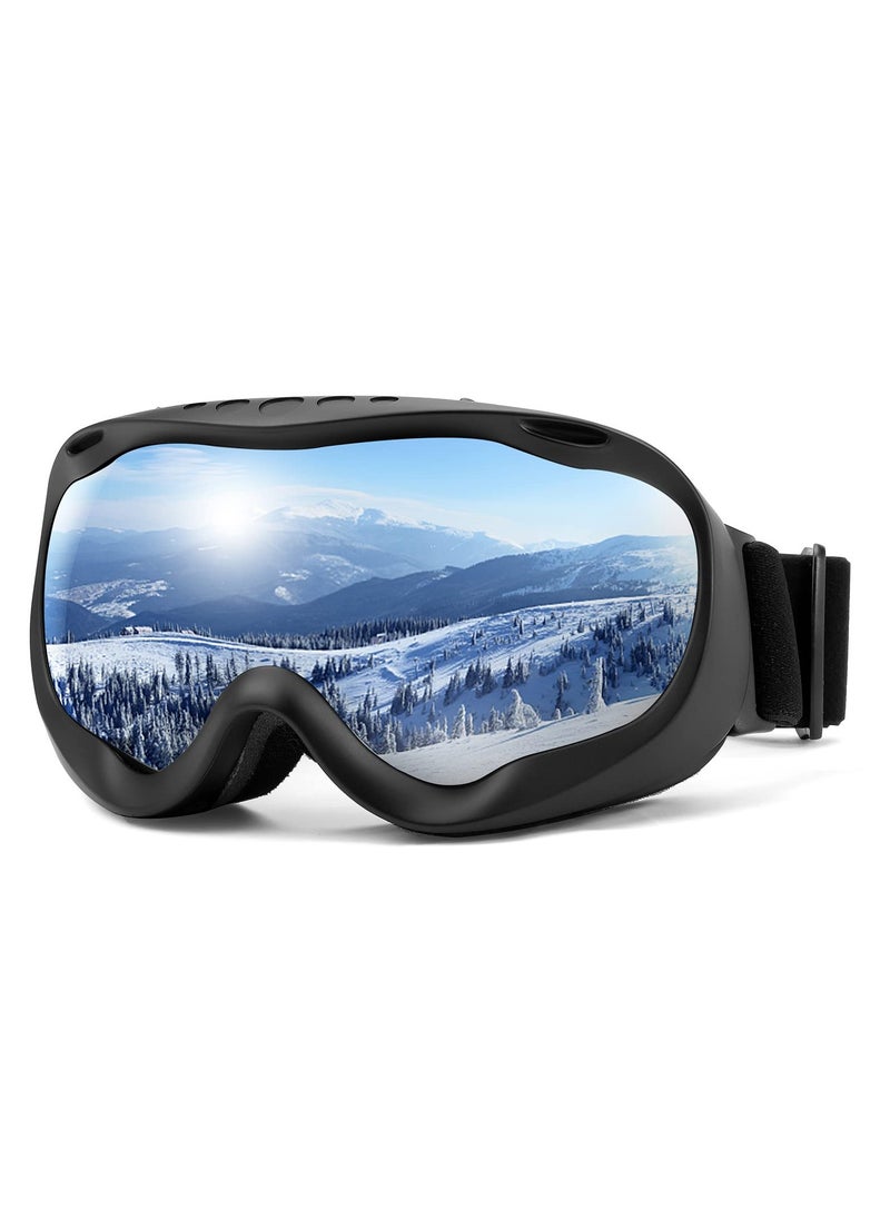 SYOSI Sports Ski Goggles, Snowboard Anti-Fog Mirrored Snow Goggles OTG UV Protection Foam Anti-Scratch Dustproof for Women Men Youth  - Image 1