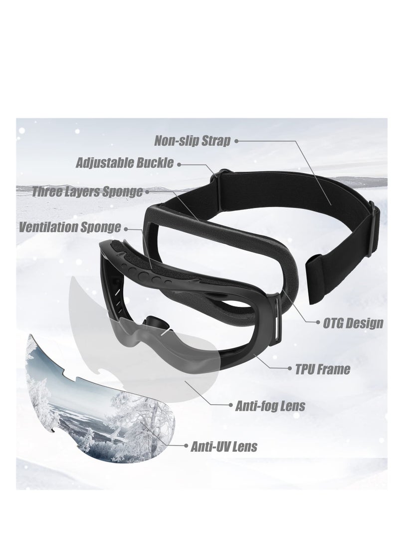 SYOSI Sports Ski Goggles, Snowboard Anti-Fog Mirrored Snow Goggles OTG UV Protection Foam Anti-Scratch Dustproof for Women Men Youth  - Image 5