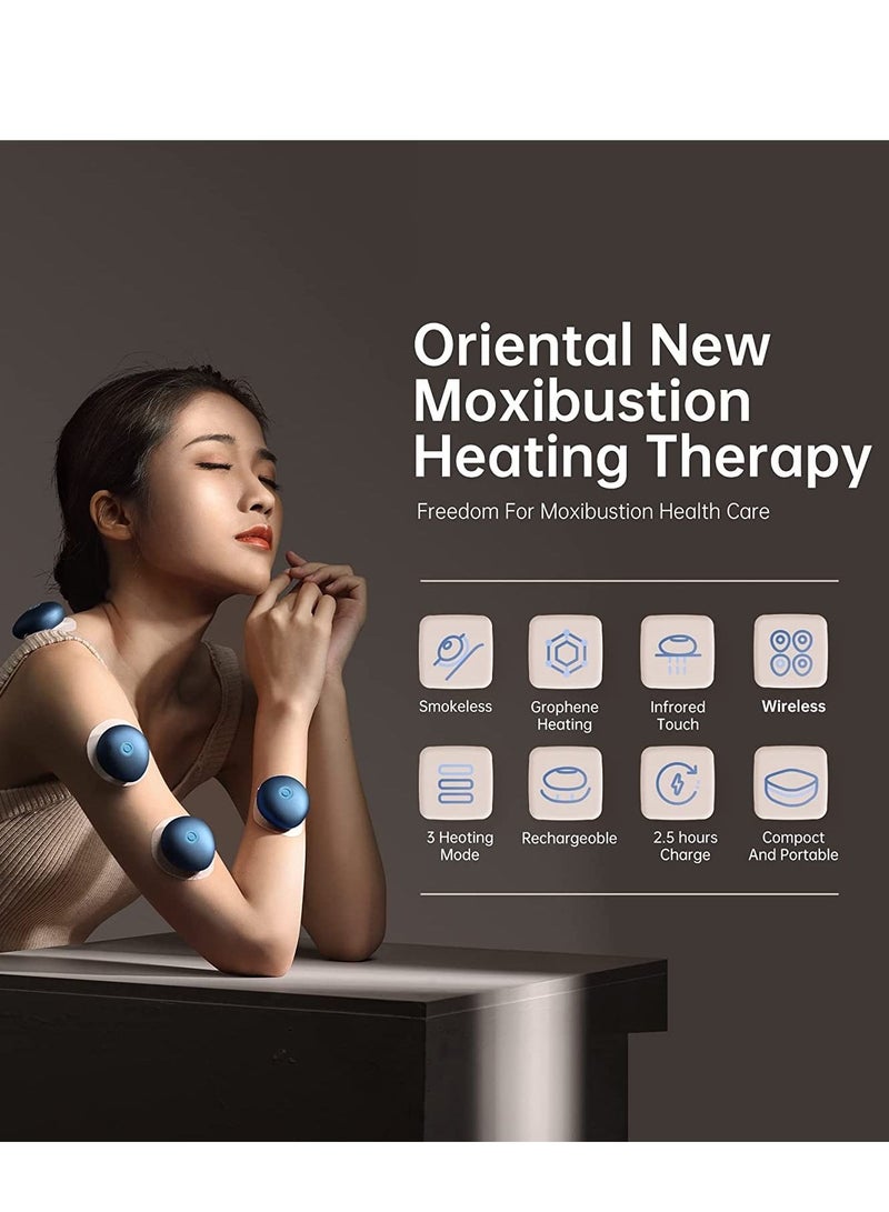 SYOSI Electric Heating Moxibustion Patch,5 Pack, Mugwort Sticker, Wireless Charging Portable Hot Stones Massage Set with Warmer, Smokeless and Fireless - Image 5