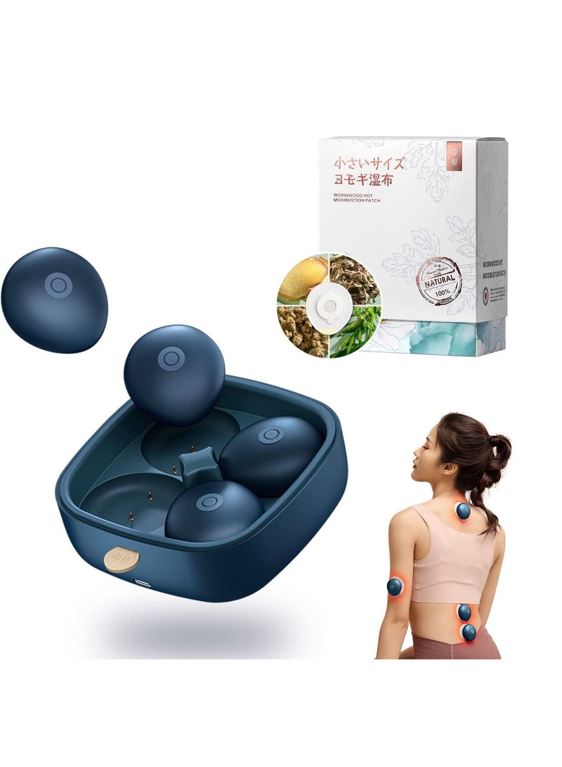 SYOSI Electric Heating Moxibustion Patch,5 Pack, Mugwort Sticker, Wireless Charging Portable Hot Stones Massage Set with Warmer, Smokeless and Fireless - Image 1