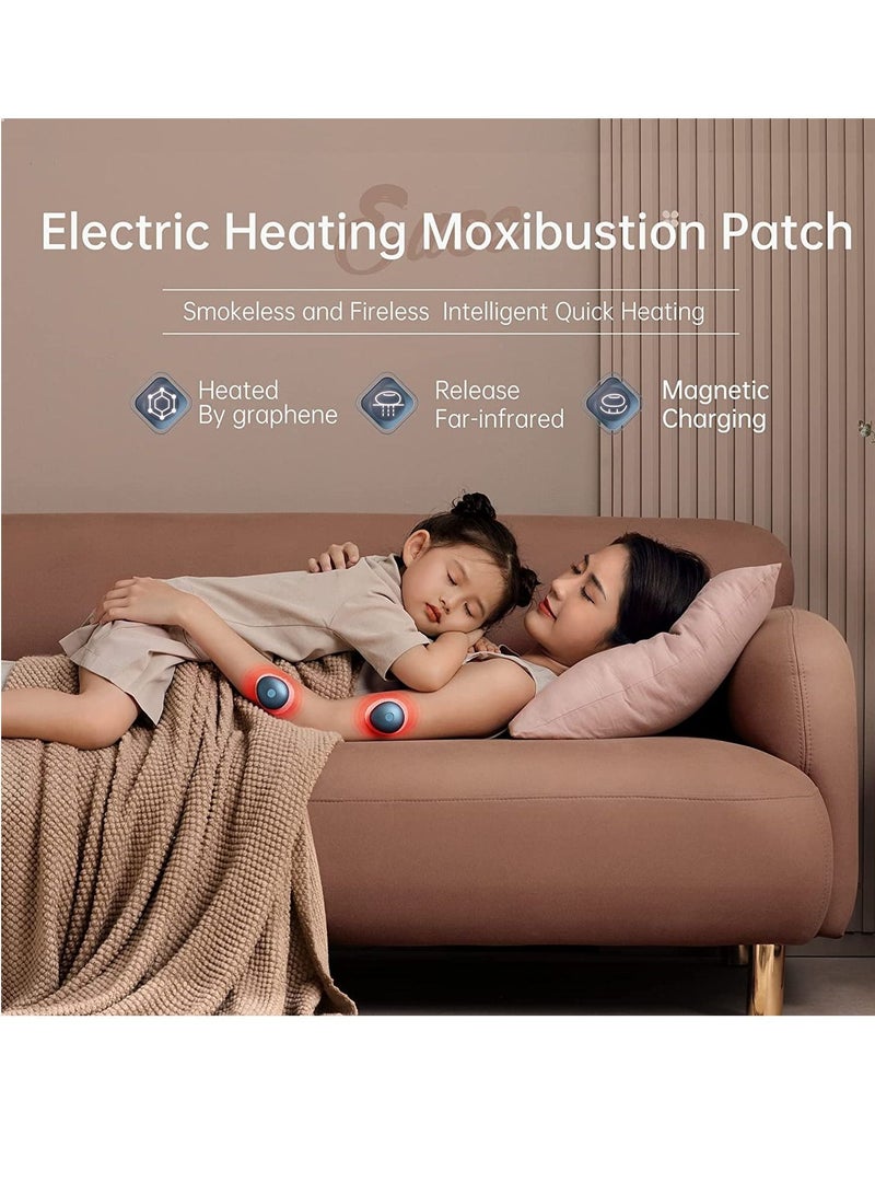 SYOSI Electric Heating Moxibustion Patch,5 Pack, Mugwort Sticker, Wireless Charging Portable Hot Stones Massage Set with Warmer, Smokeless and Fireless - Image 4