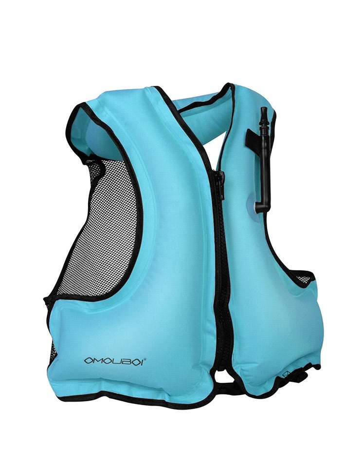Generic Direct Supply Inflatable Children Adult Life Jacket Buoyancy Vest Surfing Drifting Swimming Auxiliary SuppliesBlue Blue