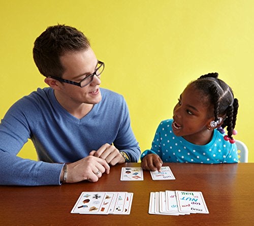 Blue Orange Super Genius Reading 1 Tabletop Card Game Fun Flash Card Concentration Matching Game for Kids Ages 6 16 Players Teacher Approved Build Your Vocabulary Games - Image 5