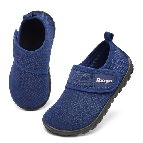 Racqua Baby Swim Pool Beach Aqua Girls Shoes Lightweight Boys Water Slip-On Breathable Pool Beach Quick Dry Shoes Navy 8.5 - Image 1