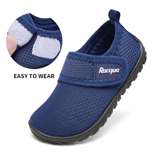 Racqua Baby Swim Pool Beach Aqua Girls Shoes Lightweight Boys Water Slip-On Breathable Pool Beach Quick Dry Shoes Navy 8.5 - Image 4