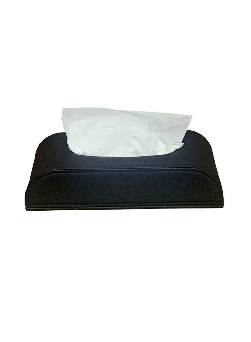 RoadPower Portable Rectangular Tissue Cover Box Holders Case Pumping Paper For Car Home Gift Black  - Image 1