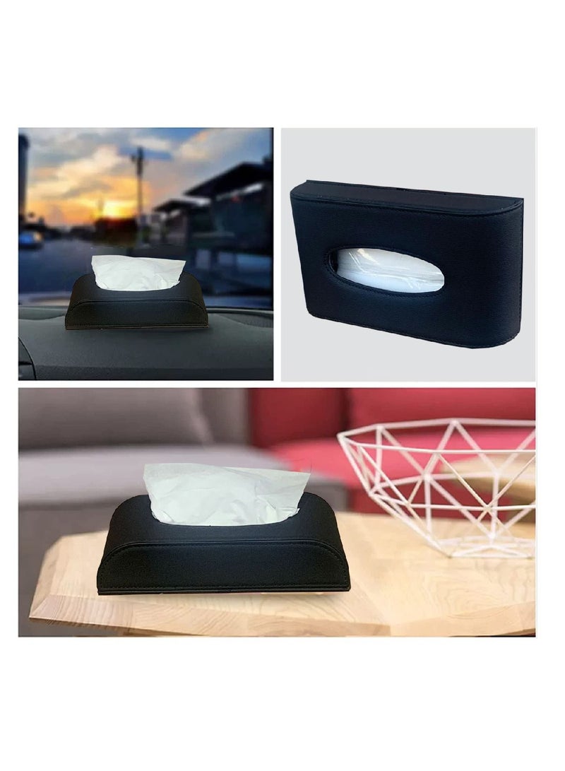 RoadPower Portable Rectangular Tissue Cover Box Holders Case Pumping Paper For Car Home Gift Black  - Image 4