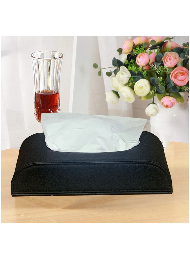 RoadPower Portable Rectangular Tissue Cover Box Holders Case Pumping Paper For Car Home Gift Black  - Image 5