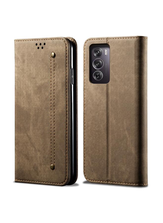 S-TOP Case For OPPO Reno12 5G Global Denim Texture Casual Style Horizontal Flip Leather Case - Image 1