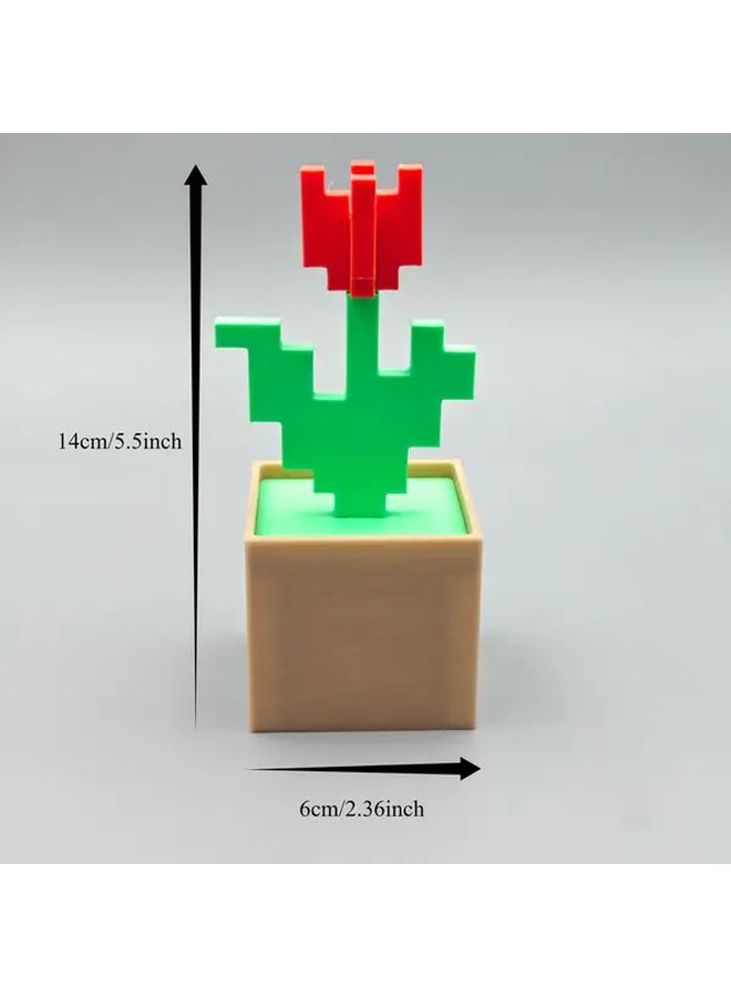 Purple 3D Printed Pixel Tulip Decor Unique Home Accent for Bedroom - Image 3