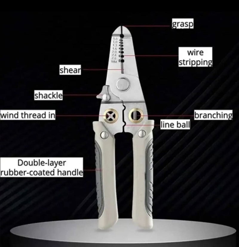 MVM EnterpriseGrey7 in 1 Multifunction Wire Pliers ToolSpecial Wire Stripper for Electrician for Electric Cable Stripping Cutting Cable Stripper and Crimping - Image 5