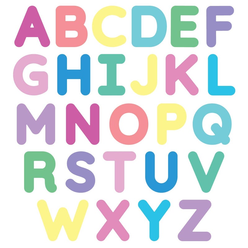 StikArt 3inch Removable Peel  Stick Letter Wall Decals Assorted Pastel Colors