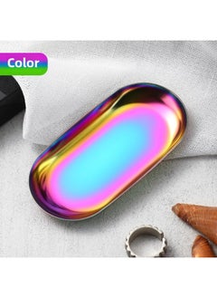 NIBEMINENT Chic Oval Stainless Steel Aromatherapy Vanity Tray Color 