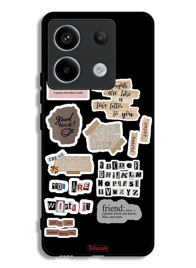 Tolwak Xiaomi Redmi Note 13 Pro Protective Case Cover Good Luck Quotes Stickers - Image 1
