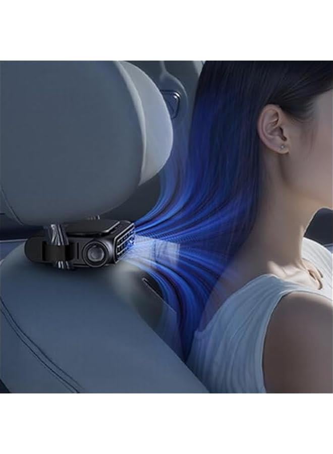 Car Backseat Fan, Angle Adjustable Carseat Cooler, Portable Ventilation Unit, 3000mAh Rechargeable Battery, Clip On Air Circulator, Ideal for Road Trips Camping Long Drives - Image 2