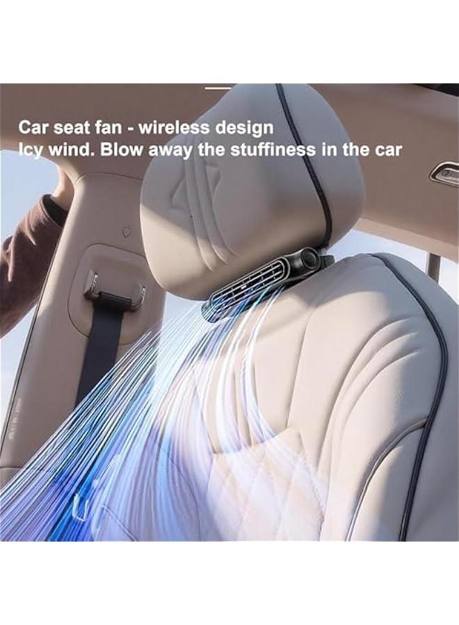 Car Backseat Fan, Angle Adjustable Carseat Cooler, Portable Ventilation Unit, 3000mAh Rechargeable Battery, Clip On Air Circulator, Ideal for Road Trips Camping Long Drives - Image 3