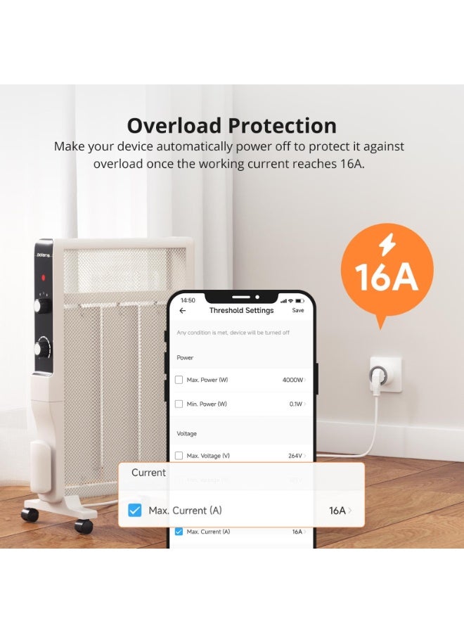 سونوف مقبس ذكي SONOFF S60 TPF مزود بخاصية WiFi - مزود بمراقبة الطاقة، وجهاز تحكم عن بُعد، ومؤقت، وتحكم صوتي | أتمتة المنزل الذكي، لون أبيض - Image 5