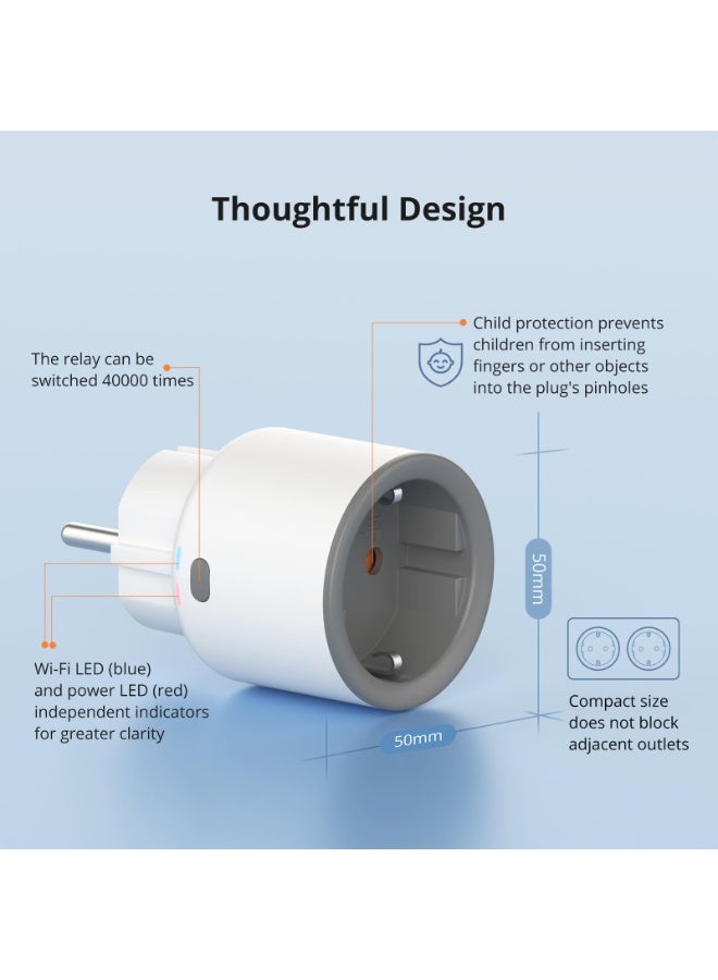 سونوف مقبس ذكي SONOFF S60 TPF مزود بخاصية WiFi - مزود بمراقبة الطاقة، وجهاز تحكم عن بُعد، ومؤقت، وتحكم صوتي | أتمتة المنزل الذكي، لون أبيض - Image 3