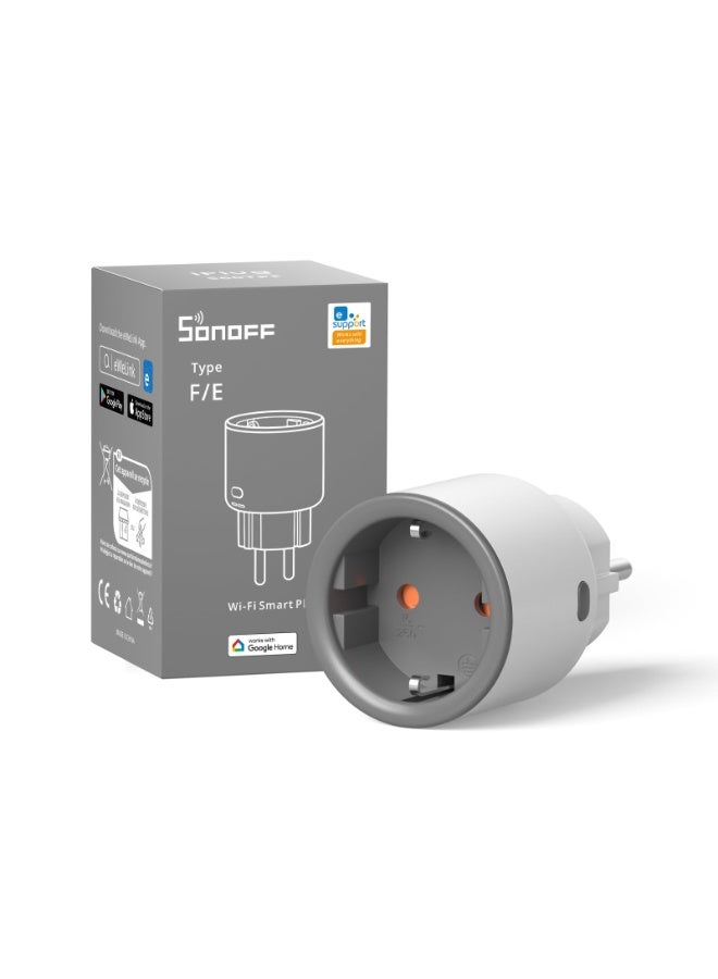 سونوف مقبس ذكي SONOFF S60 TPF مزود بخاصية WiFi - مزود بمراقبة الطاقة، وجهاز تحكم عن بُعد، ومؤقت، وتحكم صوتي | أتمتة المنزل الذكي، لون أبيض - Image 1