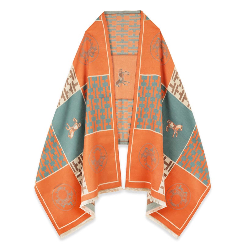 EXTREE Scarfs for Women Pashmina Silky Shawl Wrap for Evening Dressing Blanket Open Front Poncho Cape - Image 1