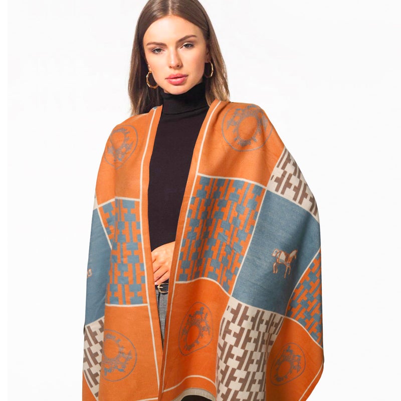 EXTREE Scarfs for Women Pashmina Silky Shawl Wrap for Evening Dressing Blanket Open Front Poncho Cape - Image 5