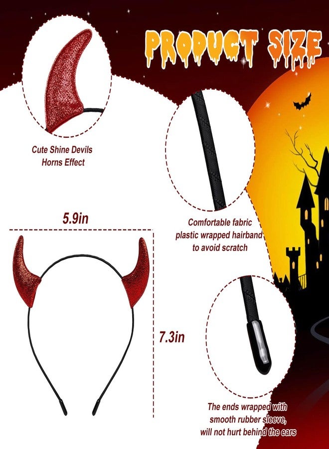paminify طوق رأس باميني في شكل قرون الشيطان مع مجموعة مكياج هالوين للأطفال، 1.01 أونصة من طلاء الجسم الأحمر المائي + أحمر شفاه أسود + إسفنجة + طوق شعر شيطاني أحمر، قلم طلاء وجه كريمي لزي الشيطان - Image 2