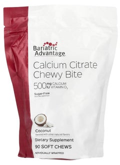 Bariatric Advantage Calcium Citrate Chewy Bite Sugar-Free Coconut 90 Soft Chews 