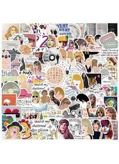 Taylor Swift Vinyl Stickers Set - 100 Folklore & Evermore Designs for Laptops, Hydro Flasks, Skateboards, Travel Cases, and More! Perfect for Fans and Personalization.