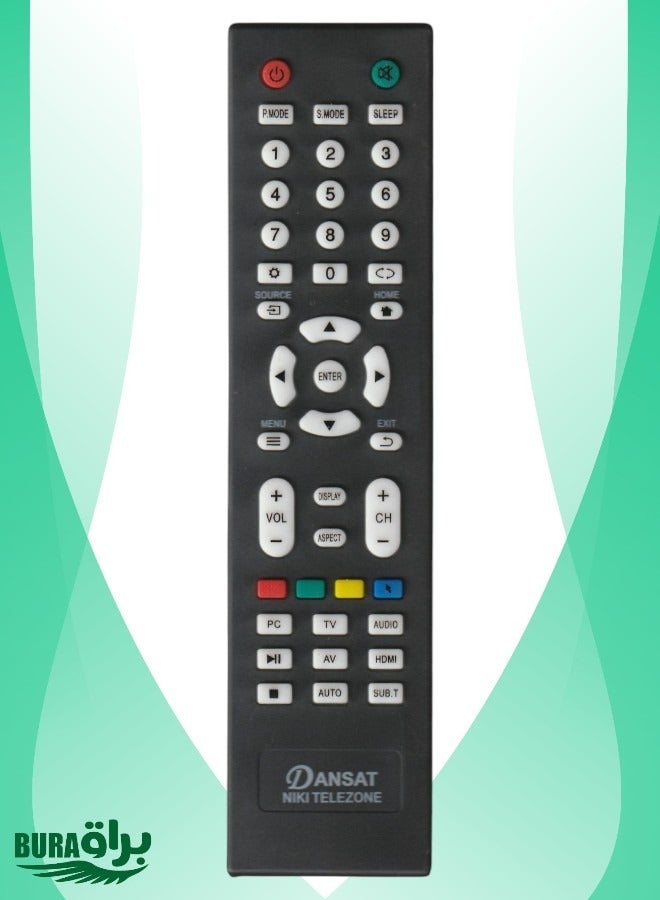 BURAQ Replacement Remote Control Compatible For DANSAT LCD LED TV, NIKAI LCD LED TV, TELEZONE LCD LED TV - Image 1