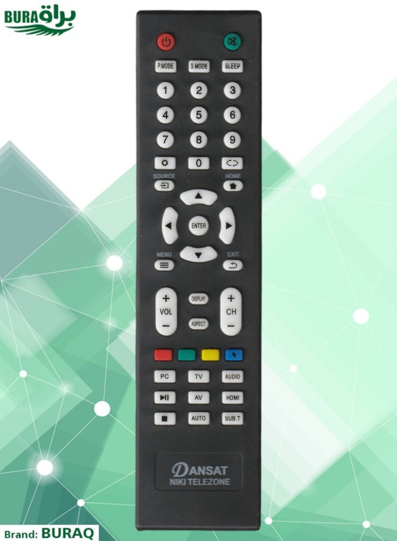 BURAQ Replacement Remote Control Compatible For DANSAT LCD LED TV, NIKAI LCD LED TV, TELEZONE LCD LED TV - Image 2