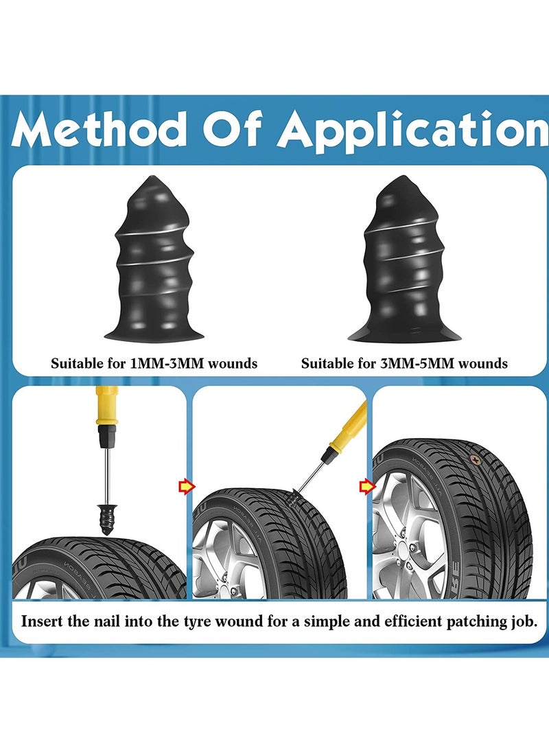 Generic Tire Repair Rubber Nail with Screwdriver, 62Pcs Car Screws Auto Motorcycle Vacuum Nails Self Service Fast Tools for Motorcycles Trucks Vehicles  - Image 5